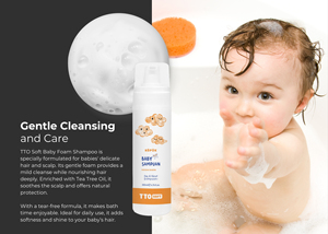 Champú Suave para Bebés TTO de 200 ml, Limpiador Suave para el Cabello y el Cuerpo del Bebé con Aceite de Manzanilla, Aceite de Árbol de Té y Pantenol para Pieles Delicadas - Product Image 3