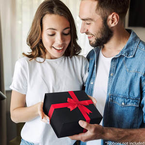 Caja de regalo magnética-Cajas plegables negras de 10x10x5 pulgadas con cierre de tapa magnética Embalaje de lujo para boutiques - Product Image 2