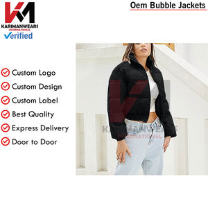 Veste matelassée courte pour femmes chaud hiver rembourré matelassé à manches longues fermeture éclair décontracté court bulle manteau poches vêtements d'extérieur confortables - Product Image 3