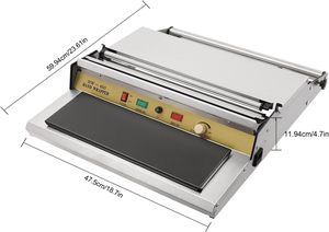 Nouvelle machine d'emballage manuelle pour film alimentaire de 17,72 pouces de largeur, machine d'emballage humide et sec 270W avec plaque chauffante à 5 vitesses - Product Image 2