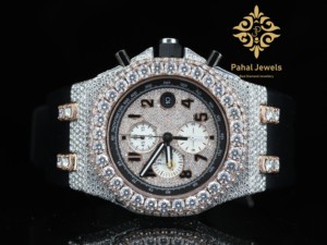 Reloj de Pulsera Hip Hop para Hombre, Nuevo y Elegante, con Diamantes Redondos de Corte Brillante, Correa de Goma Verde, Movimiento Mecánico, Nuevo y Moderno - Product Image 4