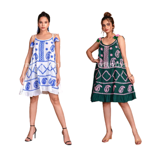 เดรสโบฮีเมียนปักลายดอกไม้, เดรสสไตล์โบฮีเมียนแฟชั่นฤดูร้อน - Product Image 2