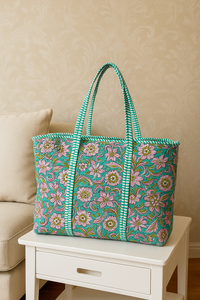 Sac fourre-tout en toile matelassé écologique pour femmes, durable, vintage, avec fermeture éclair, élégant, tendance, vert marin, sac à bandoulière de voyage - Product Image 2