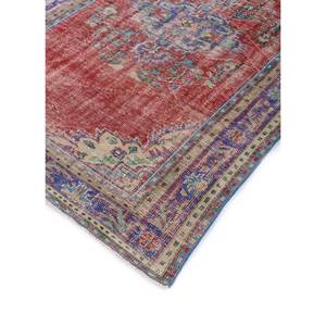 Tapis en laine noués à la main de grande taille, style vintage, motif médaillon rouge et orange, pour salon ou couloir - Pae-2857 - Product Image 2