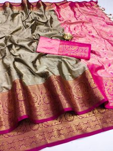India Pakistani Designer Feestkleding <span class=keywords><strong>Saree</strong></span> Puur Zijde <span class=keywords><strong>Saree</strong></span> Zuid Indian Zijde <span class=keywords><strong>Saree</strong></span> Met Weefwerk Rand - Product Image 4