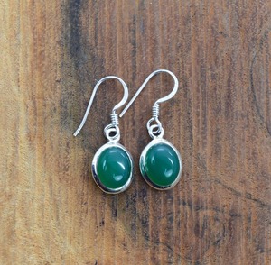 Joyería de piedras preciosas de ónix verde para mujer, pendientes de estilo bohemio de plata, joyería de plata de ley 925, pendientes hechos a mano de tendencia, Regalo para mamá - Product Image 2