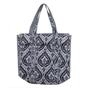 Sac fourre-tout en coton de grande taille pour femmes avec fermeture à glissière, bandoulière portable, sac de shopping résistant, printemps été ouvert - Product Image 1