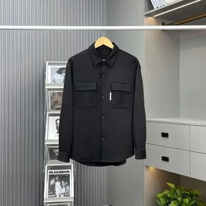 Veste d'hiver à carreaux en flanelle doublée de laine pour hommes avec bouton veste à capuche à manches longues pulls pour hommes manteau veste de style moto - Product Image 4