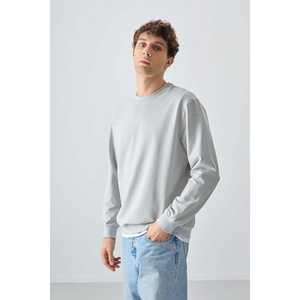 เสื้อสเวตเชิ้ตผู้ชายแบบพื้นฐาน ผ้าฝ้าย 100% เนื้อสัมผัสแบบสโตน นุ่มสบาย ทรงมาตรฐาน-88363 - Product Image 3