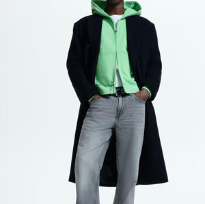 เสื้อฮู้ดดี้ซิปผ้าฟลีซหนานุ่ม 100% ผ้าฝ้าย ทรงใหญ่ น้ำหนัก 420 กรัม ไม่มีลาย แบบเรียบ ไม่มีเชือก  สำหรับผู้ชาย  รับสั่งทำพิเศษ - Product Image 3