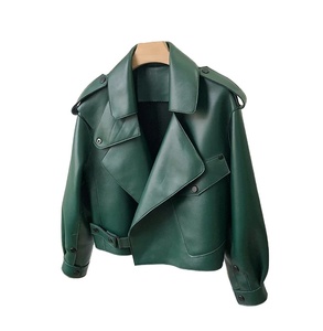 Yeni varış yüksek kaliteli kadın gerçek koyun derisi Biker ceket moda uzun Coat ayrılabilir kürk örme boyalı gerçek deri