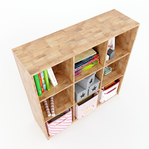 Estantería Infantil de 3 Niveles de Madera de Caucho Natural Estilo Escandinavo/Gabinete para Niños KGS007 - Product Image 3