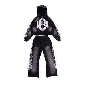 ชุดวอร์มระบายเหงื่อแบบบานออกพร้อมลายพัฟชุดออกกำลังกายระบายอากาศได้ดีพิมพ์ลายโลโก้ได้ตามต้องการสำหรับฤดูหนาว - Product Image 2