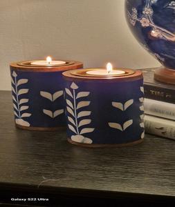 Portavelas Artesanal de Incrustaciones de Hueso de Alta Demanda, Ecológico, para Navidad, Elegancia Tradicional, Arte Cultural Vibrante para el Hogar - Product Image 3