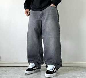 กางเกงยีนส์ขาตรงสไตล์วินเทจสำหรับผู้ชายกางเกงยีนส์ทรงหลวมผ้าทอแนวสตรีทสูงออกแบบได้ตามต้องการ - Product Image 3