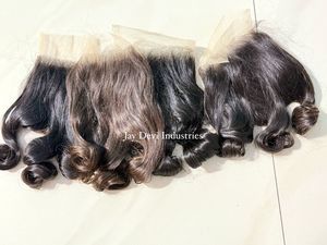 Extensiones de cabello humano virgen alineado con cutícula Natural sin procesar, cabello brasileño, Color negro crudo, paquetes Remy rizados vietnamitas - Product Image 2