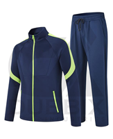 Ensemble de survêtements pour hommes veste à fermeture éclair complète sweat-shirt à capuche pantalon de sport de course tenues pour hommes avec poches zippées