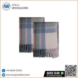 Manta de lana azul silenciosa Stewart suave de diseño de lujo de alta calidad con logotipo de tamaño personalizado - Product Image 6