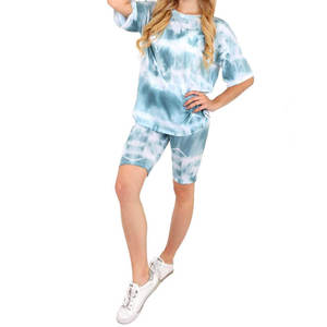 Ensemble sweat-shirt et short pour femme avec logo personnalisé, tendance, ample, pull-over court, vente chaude, ensemble décontracté 2 pièces pour femmes - Product Image 2