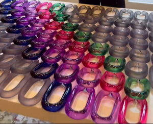 Chaîne à maillons en résine écologique personnalisée, grande taille, transparente et multicolores, faite à la main, décoration d'intérieur - Product Image 6