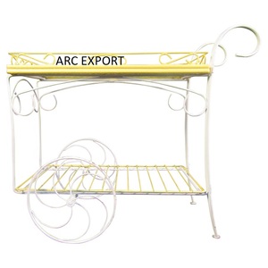 Carrito de servicio para cena y almuerzo, carrito de Metal plateado con espejo transparente brillante, decoración moderna y elegante - Product Image 5