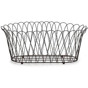 Panier de rangement moderne en fil de fer écologique de haute qualité avec poignées, en métal maillé noir thermolaqué, pour cuisine, garde-manger et décoration intérieure - Product Image 4
