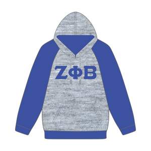 Zeta Phi Beta Gris Corps Bleu Manches Raglan Pull À Capuche Grec Sororité Vêtements Personnalisé Divine Neuf HBCU Vie Vêtements - Product Image 2