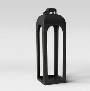 Lanternes en fonte d'aluminium de conception à la mode enduites noires pour la maison et les lanternes de bougie de décoration d'éclairage de table de mariage - Product Image 2