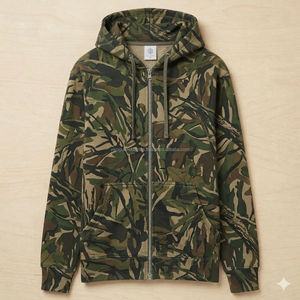 Sudadera con Capucha para Hombre, Corte Regular, Color Verde Bosque, Estampado de Camuflaje, 100% Algodón, Diseño Personalizado ODM para Pesca y Caza - Product Image 2