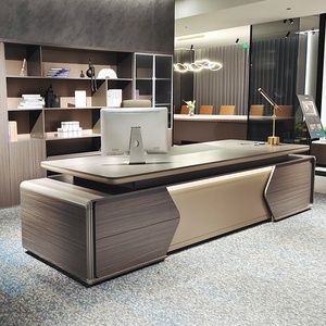 Commercial L Shaped Boss Table <b>Large</b> Wooden Manager <b>Desk</b> Modern Office Furniture Executive Workstation Luxury Design - Product Image 5