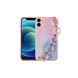Funda de Silicona con Diseño de Mármol Brillante y Correa de Mano, Protectora Premium para iPhone 11 y iPhone 7 Plus - Product Image 1