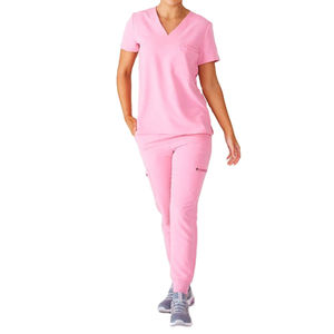 Alta calidad de manga corta Top moda Hospital uniforme estiramiento Scrubs médico enfermería uniformes conjuntos para la venta hecho en Pakistán - Product Image 1