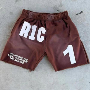 Échantillon Short graphique délavé à l'acide Fabricant de short de rue en coton à cordon de serrage pour homme personnalisé Short délavé à l'acide pour homme - Product Image 6