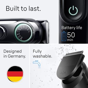 Tondeuse multifonction 6-en-1 série 3 3460 à batterie avec lame ultra-affûtée pour homme, pour barbe, oreilles et nez, autonomie de 50 minutes - Product Image 2