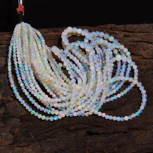 Cuentas de ópalo natural etíope de buena calidad, bolas de fuego múltiples blancas, forma de gemas, bolas lisas, precio al por mayor, gemas Mehrajudin Third - Product Image 1