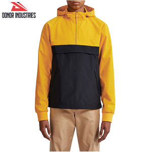 Black Yellow <b>Hooded</b> Canvas Pakistan Made Slim Fit Sports <b>Jackets</b> Outdoors High Quality Breathable Windbreaker for <b>Men</b> - Product Image 3