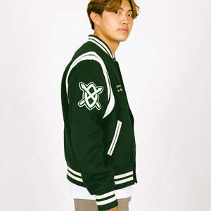 Chaquetas universitarias transpirables de alta calidad para hombre, chaquetas universitarias con parches bordados de letras de béisbol, ropa de calle OEM - Product Image 4