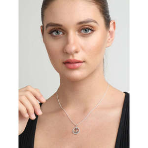 NOVAMART Fine 925 Sterling Silver Anchor Pendant Halo Rhodium Plated <b>Necklace</b> <b>Chain</b> Trendy Christian for Gift Zircon Diamond Pea - Product Image 5