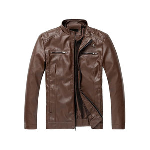 2025 nouveaux hommes de haute qualité Style Vintage en cuir vol Baseball veste en cuir de vache col montant fermeture à glissière lavé avant - Product Image 1