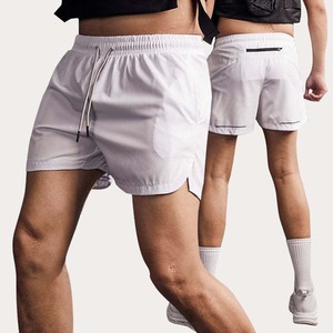 Shorts de sport décontractés pour hommes, en Spandex/Polyester, 2-en-1 avec doublure, cordon de serrage, séchage rapide, pour la gym et l'entraînement, vente en gros - Product Image 4