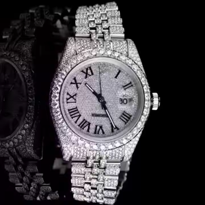 Venta caliente iced Out VVS Moissanite Diamond Relojes Movimiento automático Lujo Hecho a mano Totalmente Diamond Hip Hop Reloj - Product Image 1