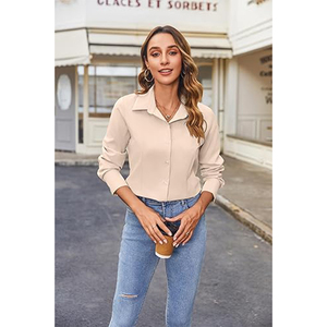 Women's Button up <b>Shirts</b> Long Sleeve Slim Fit Workwear Blouses Stylish <b>Office</b> Tops Custom Business <b>Shirts</b> Manufacturer Exporter - Product Image 3