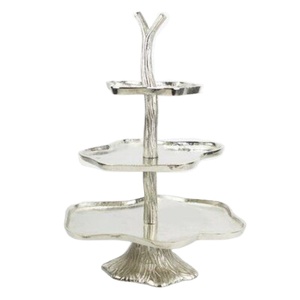 Pastel único recubierto de plata alta, pastel de tres niveles, posición de organización antideslizante para centro de mesa, soporte para pasteles personalizado OEM ODM - Product Image 1