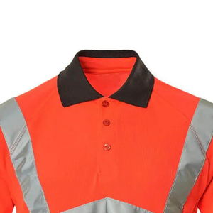 Camiseta Polo de Trabajo de Poliéster de Alta Visibilidad, Reflectante, Fluorescente, Naranja, Impermeable, Transpirable y de Seguridad Personalizada de Alta Calidad - Product Image 4