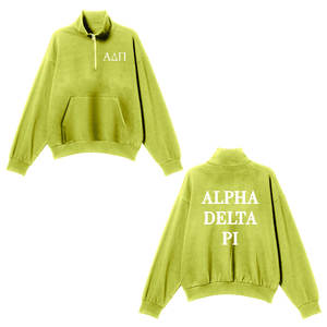 Top Design Alpha Delta Pi hiver sweat femmes col rond goutte épaule à manches longues Campus porter fraternité sweat - Product Image 5