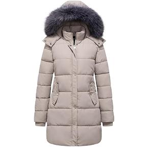 Long <b>Women</b> Breathable Woven Puffer <b>Coat</b> Winter Fashion Style <b>with</b> Luxury <b>Fur</b> <b>Hood</b> Trim - Product Image 1
