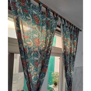 100% Cotton Floral Curtains Drapes Hand-Block Printed Bohemian Hippie Home Decor Panels - Product Image 6