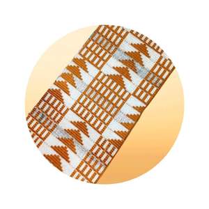 Tela Tradicional Kente Jacquard Tejida 100% Algodón con Patrones Étnicos para Moda y Vestimenta Cultural - Product Image 1