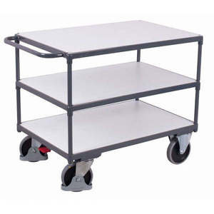 Carrito de Mesa Variofit Resistente ESD con Capacidad de 500 kg, 3 Áreas de Carga y Neumáticos de Goma Sólida para Uso con Herramientas - Product Image 1