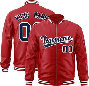 Chaqueta universitaria de dos tonos con cremallera completa OEM Ajuste personalizado para clubes, equipos universitarios o marcas minoristas - Product Image 1